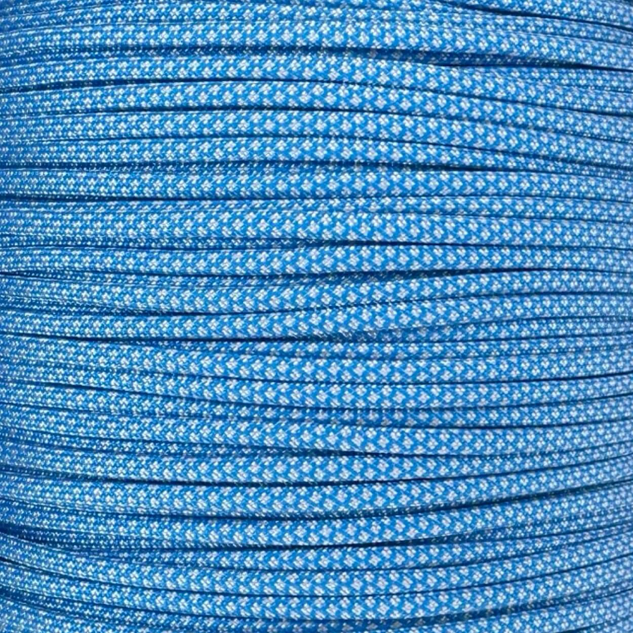 Paracord 550 azul colonial con diamantes gris plateado