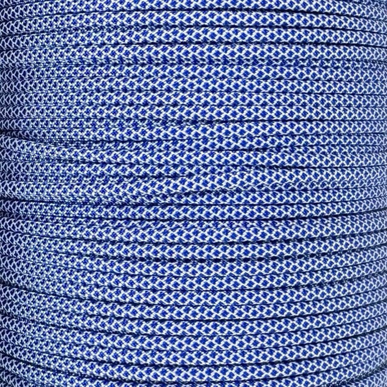 Cream with Electric Blue Diamonds 550 Paracord