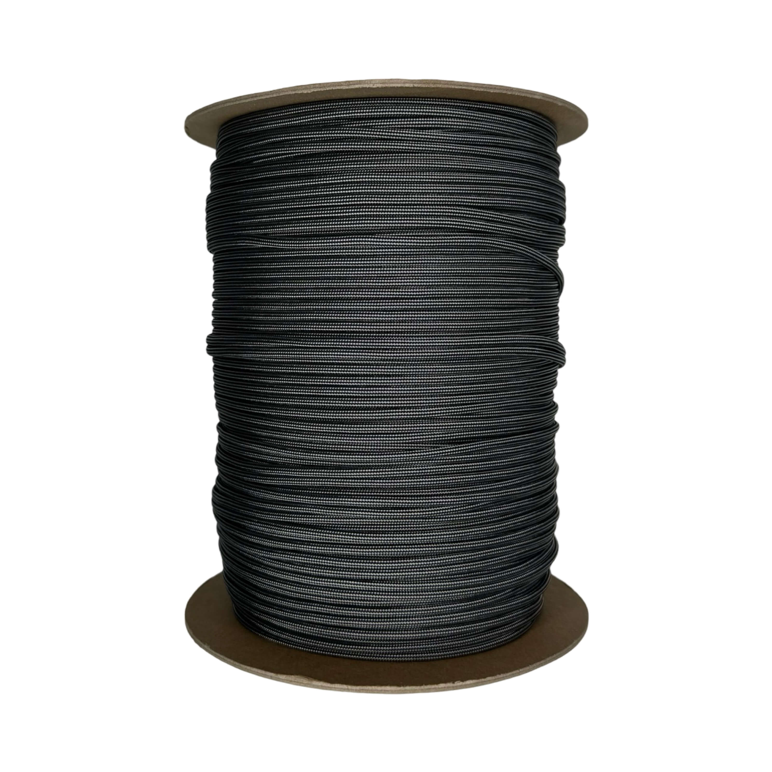 Black with Silver Grey Stripes 550 Paracord - The Paracord Store