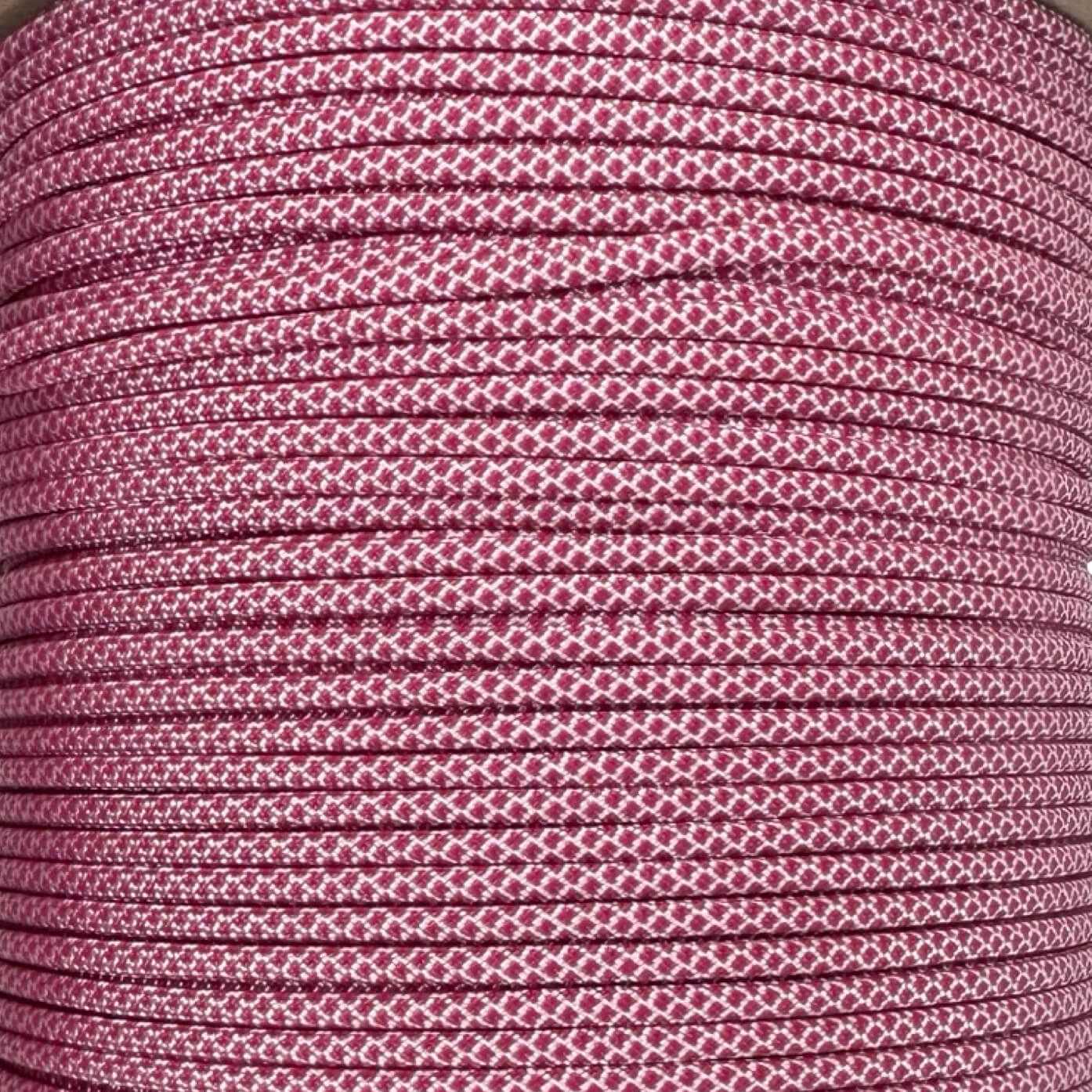 Paracord 550 blanco con diamantes fucsia