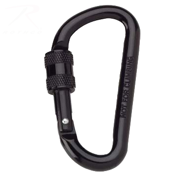 80mm Locking Carabiner - Black - The Paracord Store