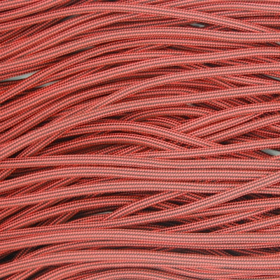 Scarlet Red with Black Stripes 550 Paracord - 100 ft