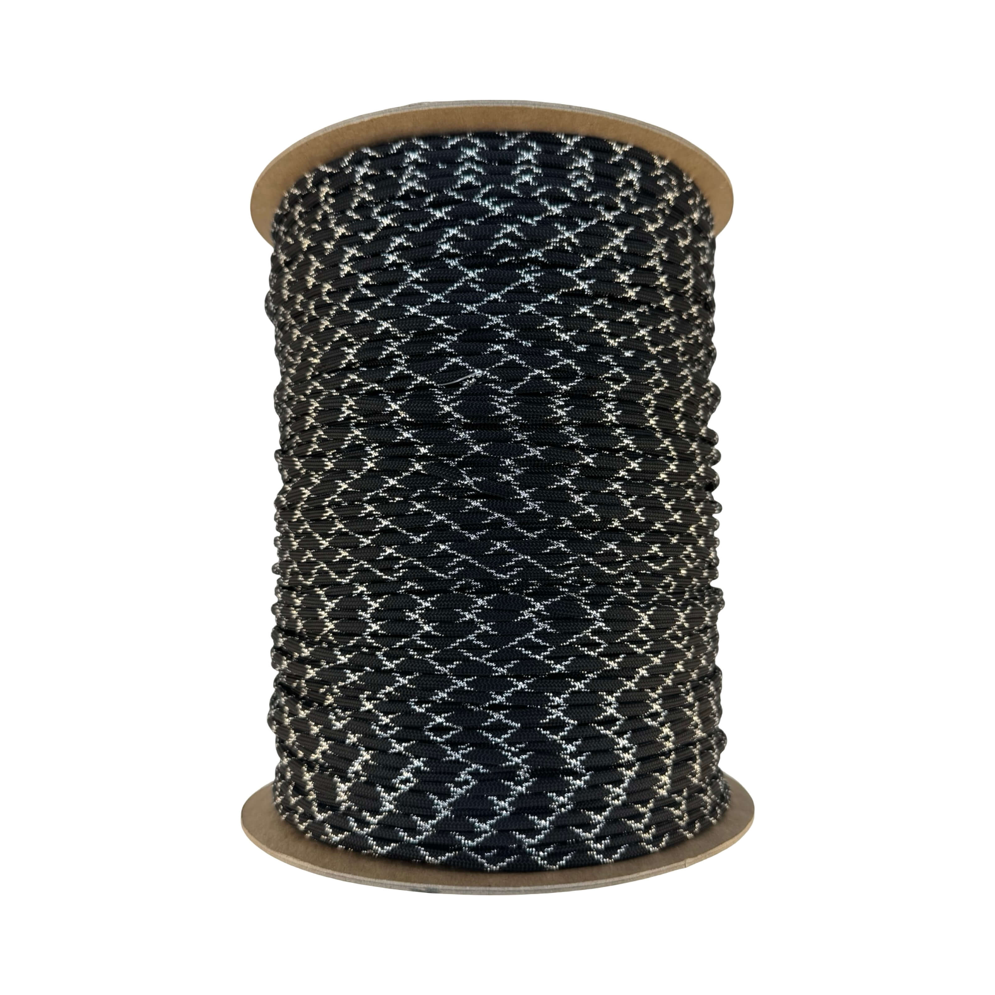 Black w/ 3 Silver Metallic "X" Tracers 550 Paracord