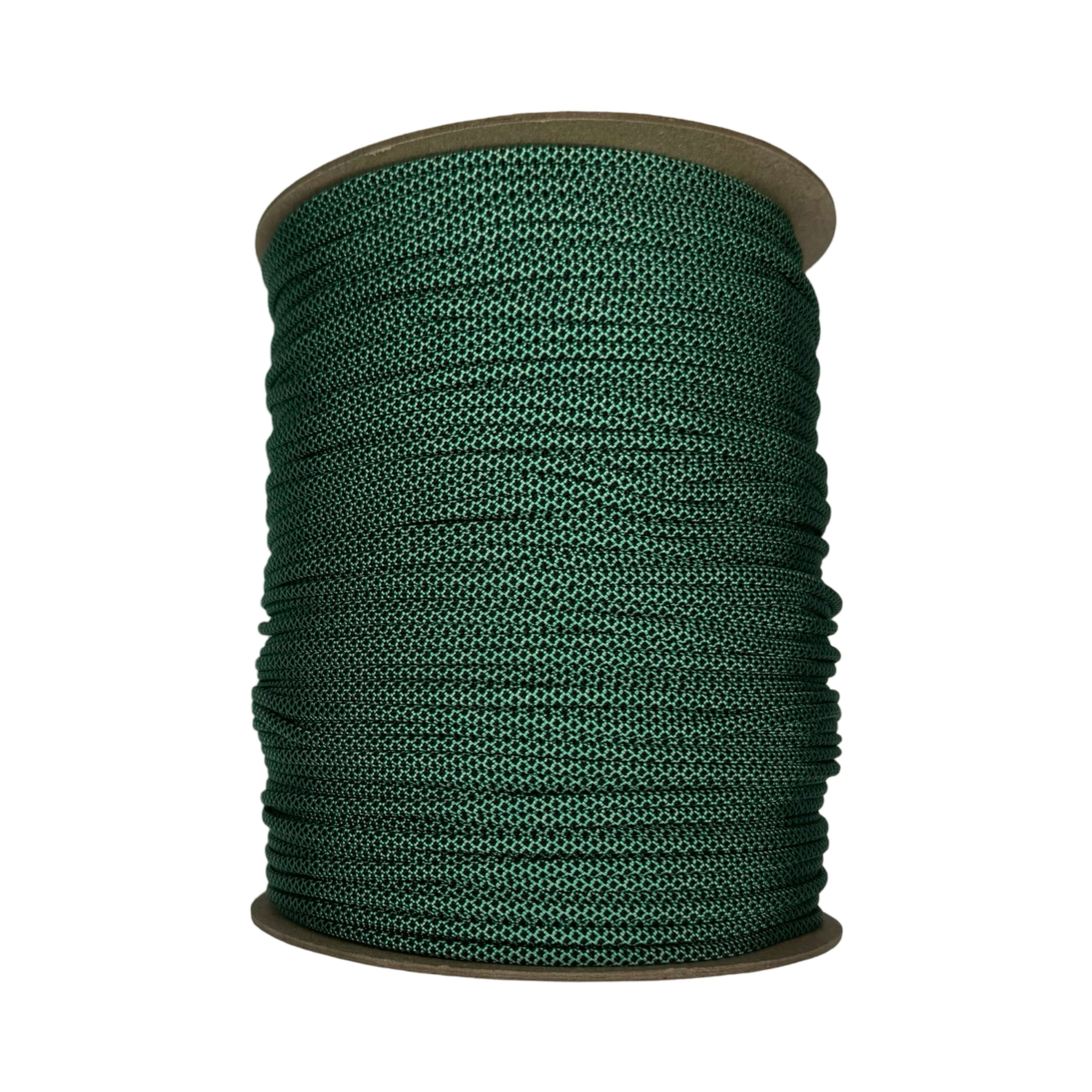 Diamantes verde menta sobre paracord 550 negro