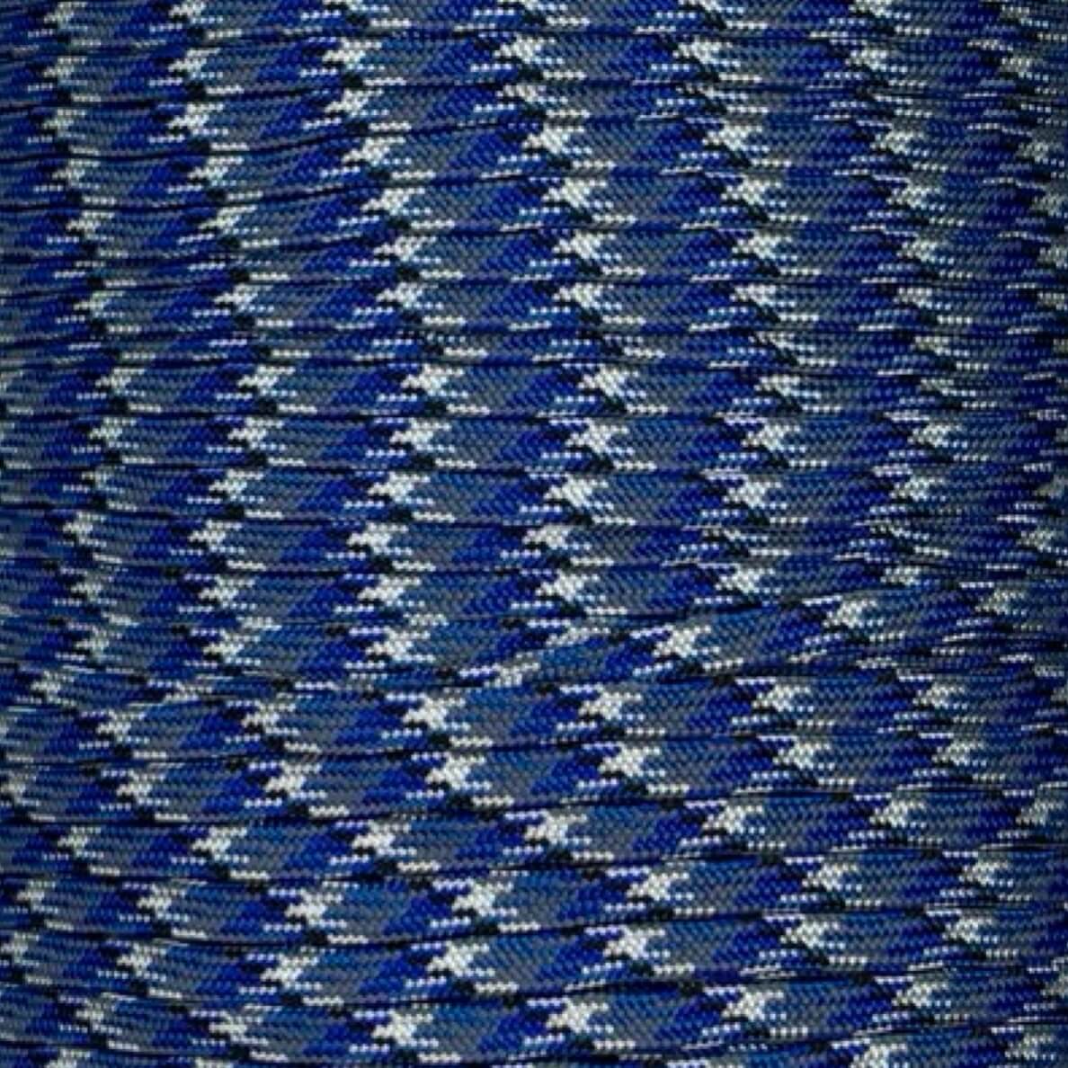 Paracord 650 sin núcleo con camuflaje azul Bucky