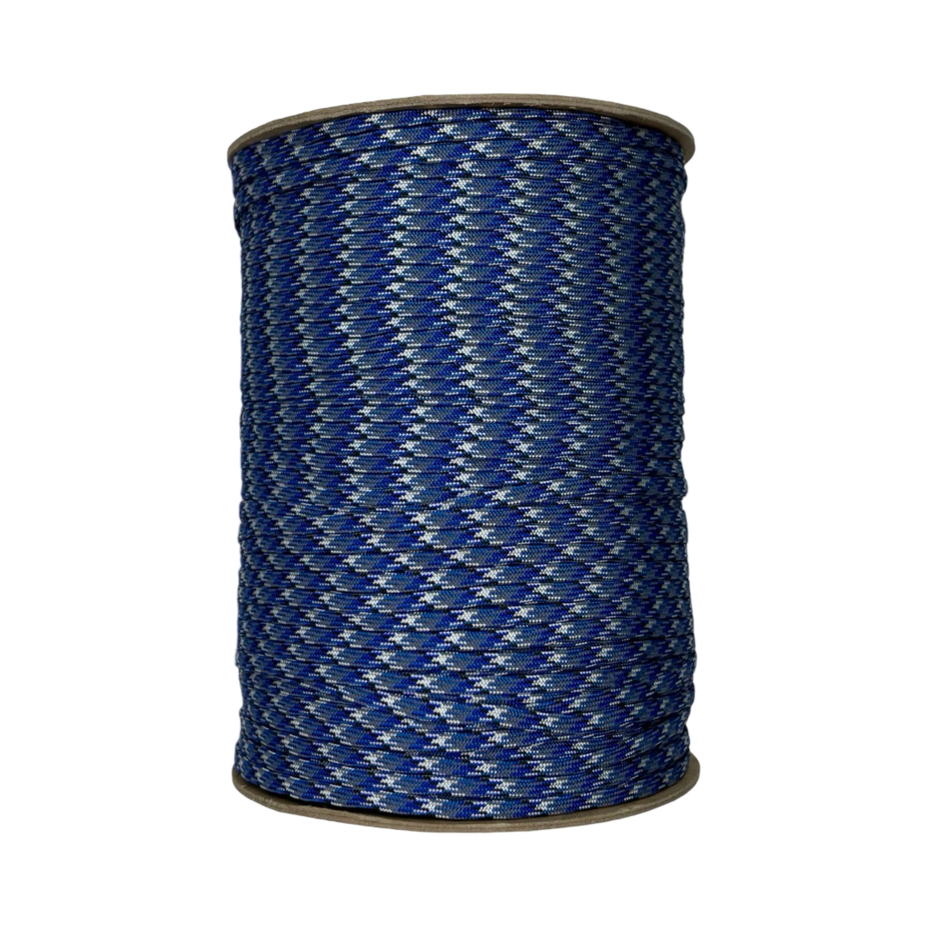 Paracord 650 sin núcleo con camuflaje azul Bucky