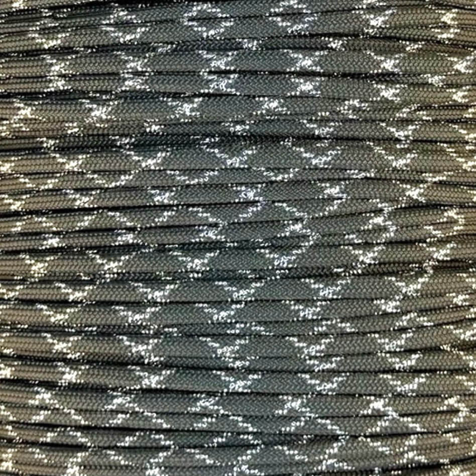Charcoal Grey w/ 3 Silver Metallic "X" Tracers 550 Paracord