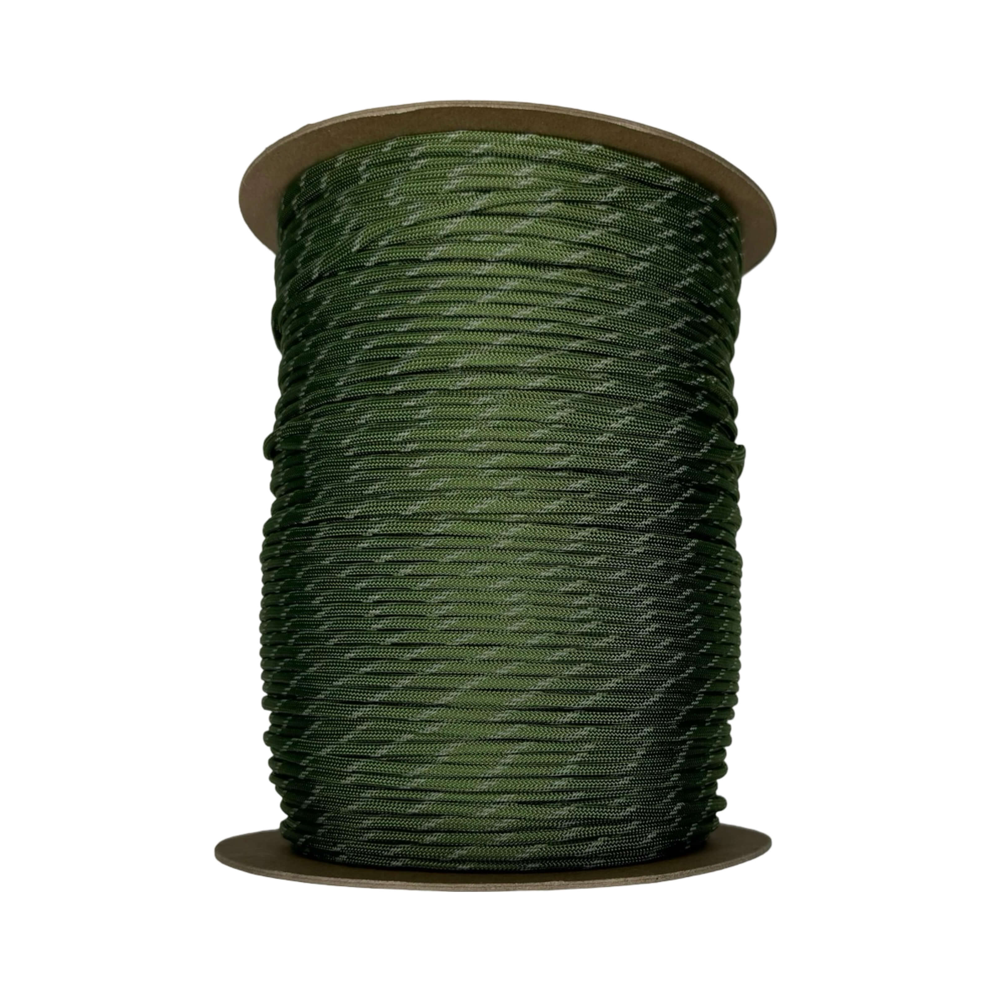 Paracord 550 reflectante verde militar