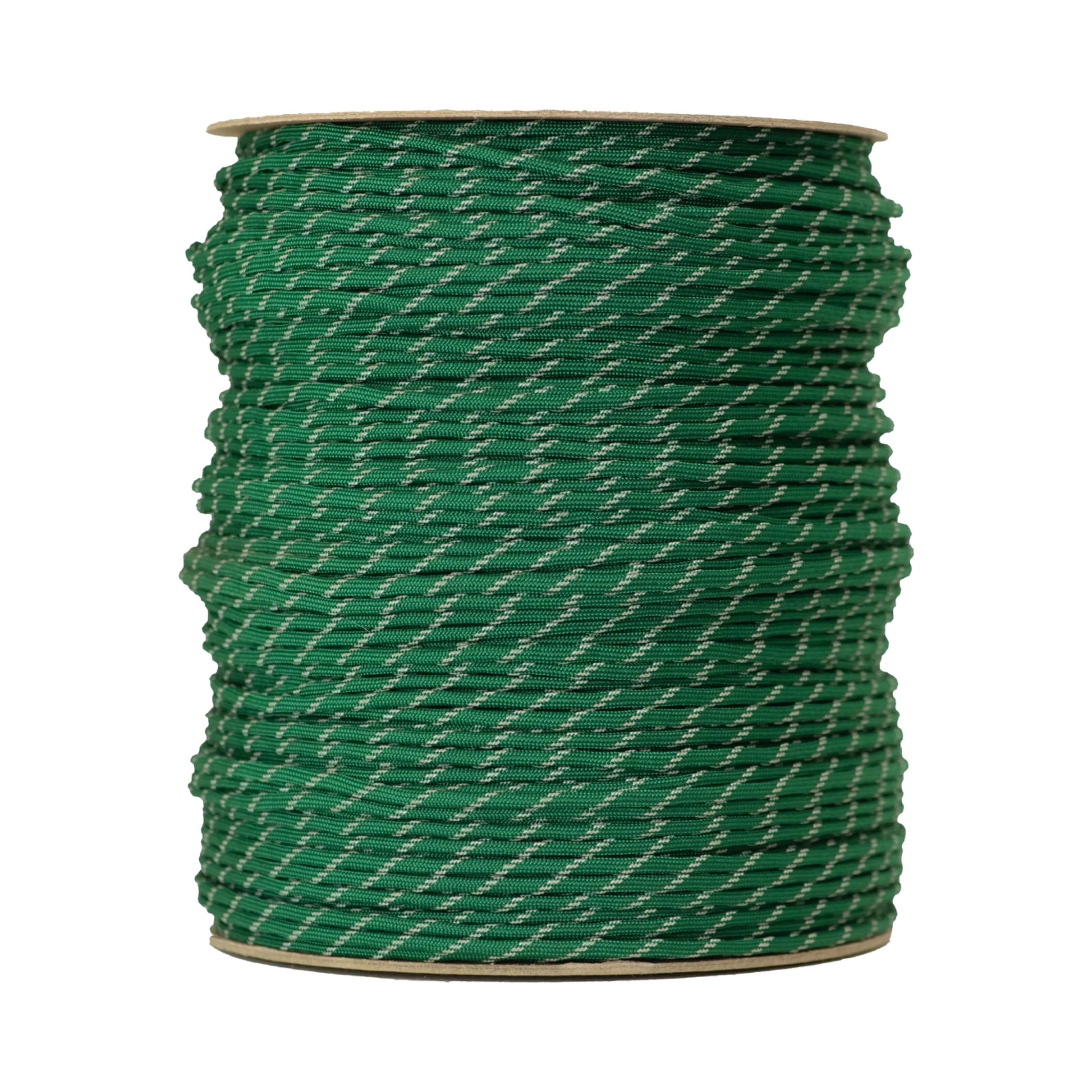 Cordón Paracord 550 Kelly Green con 3 marcadores que brillan en la oscuridad