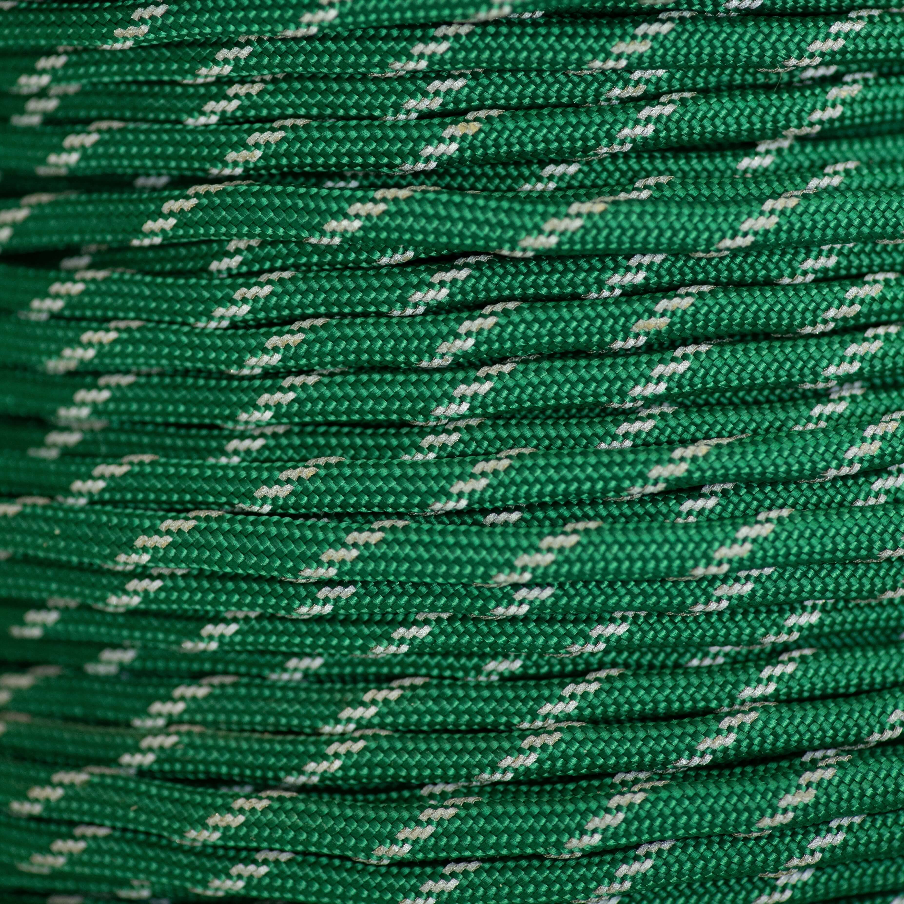 Cordón Paracord 550 Kelly Green con 3 marcadores que brillan en la oscuridad