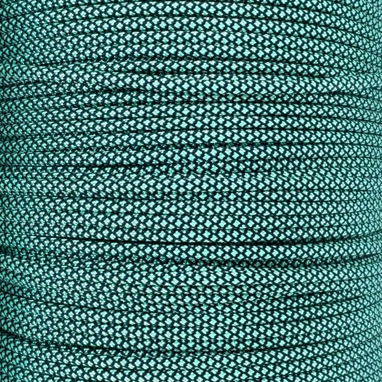 Midnight Blue with Mint Green Diamonds 550 Paracord