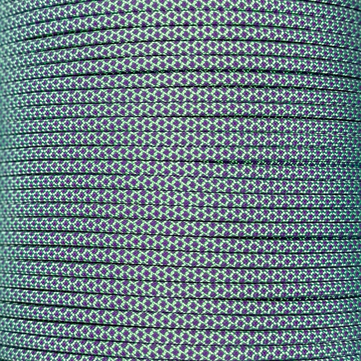 Paracord 550 blanco con diamantes verde menta
