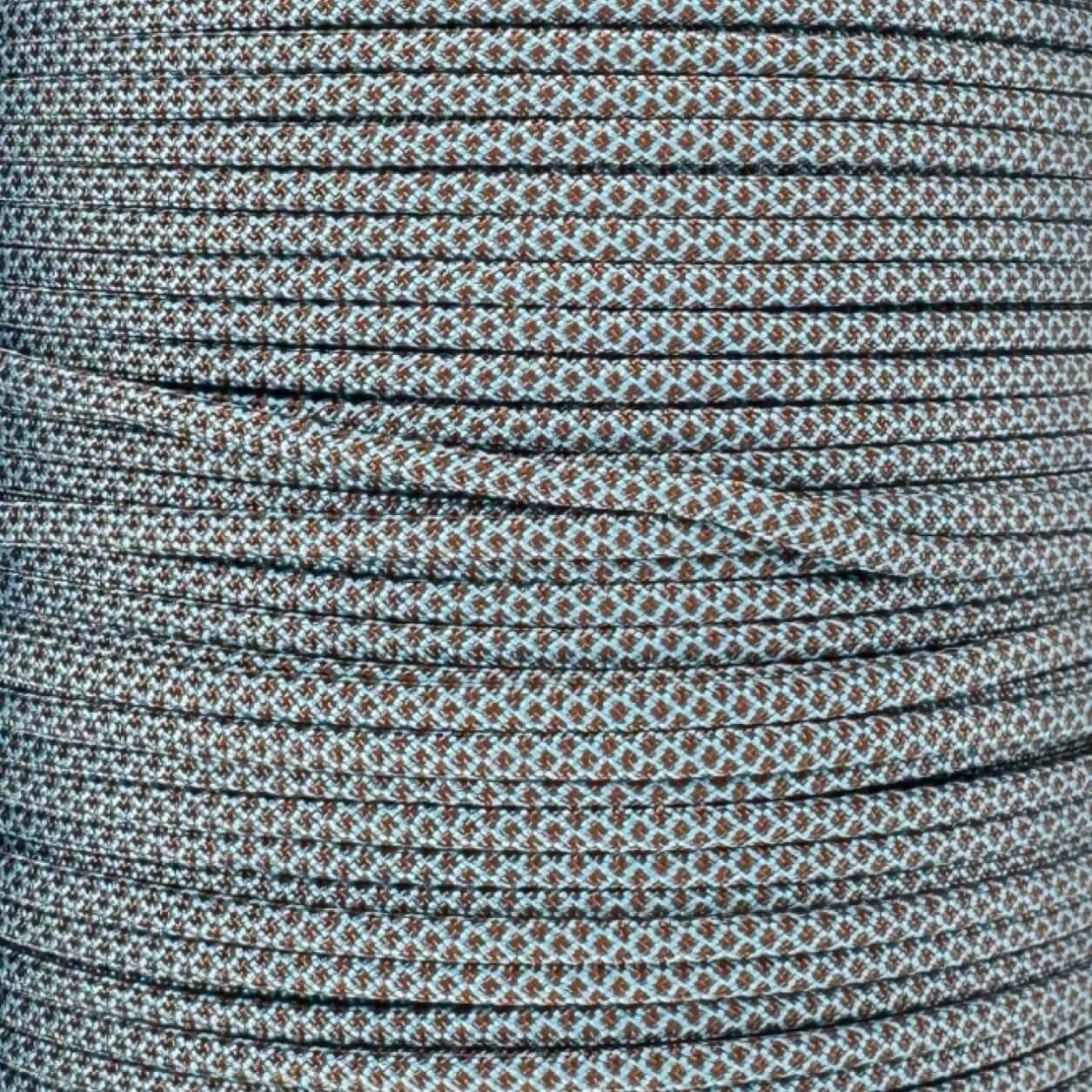 Neon Turquoise with Chocolate Brown Diamonds 550 Paracord