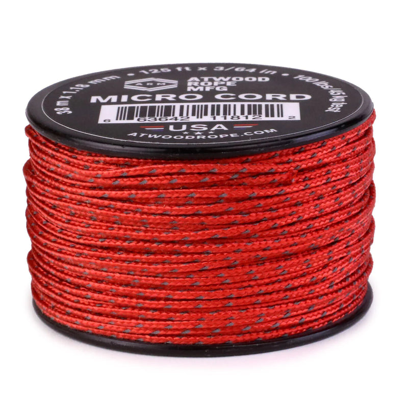 Red with Reflective Tracers Micro Cord