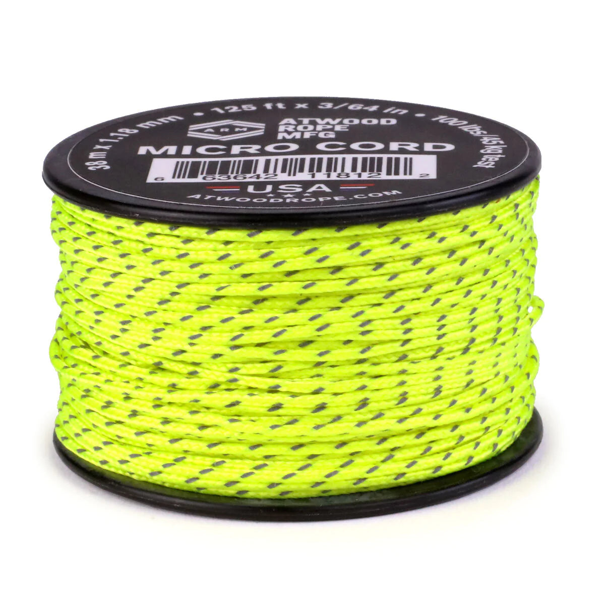 Neon Yellow with Reflective Tracers - Atwood Micro Cord