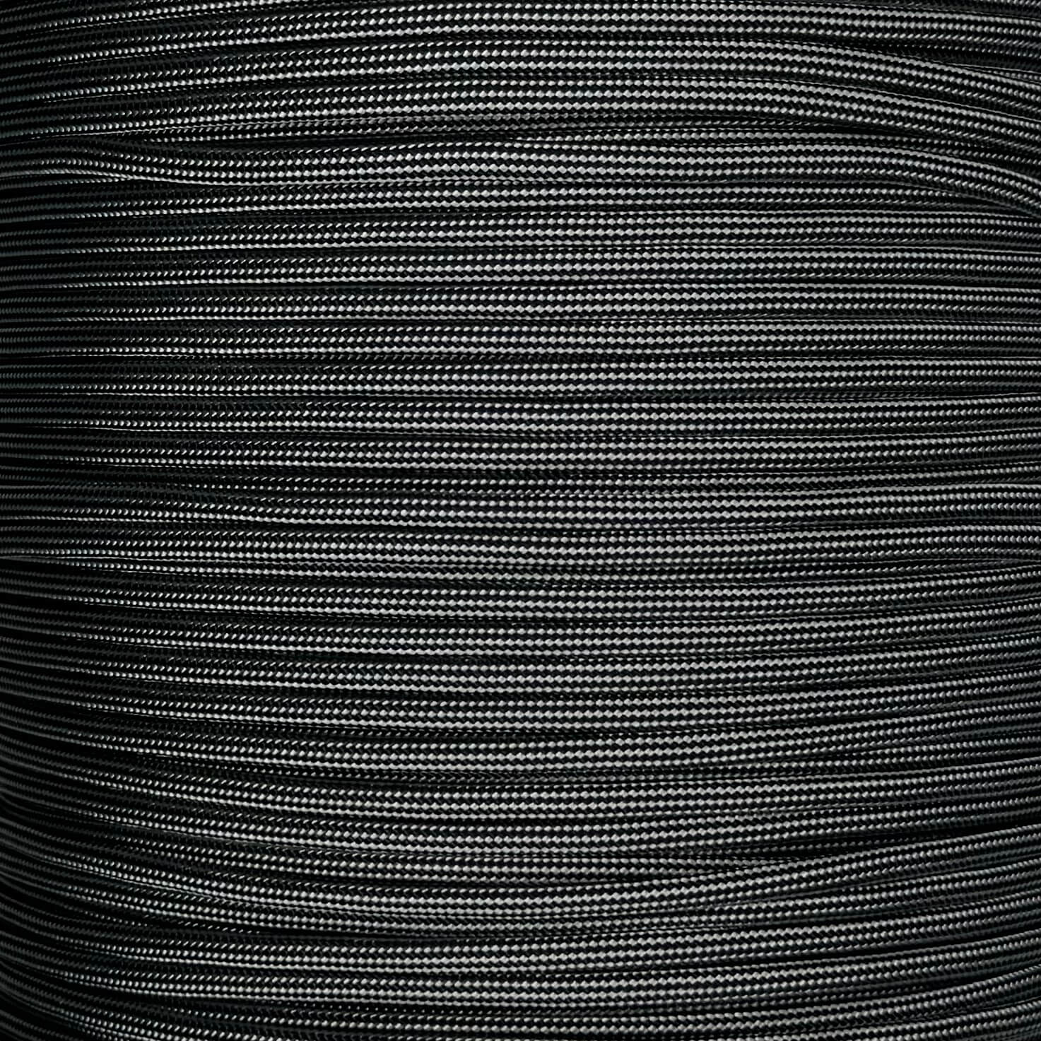 Paracord 550 negro con rayas gris plata