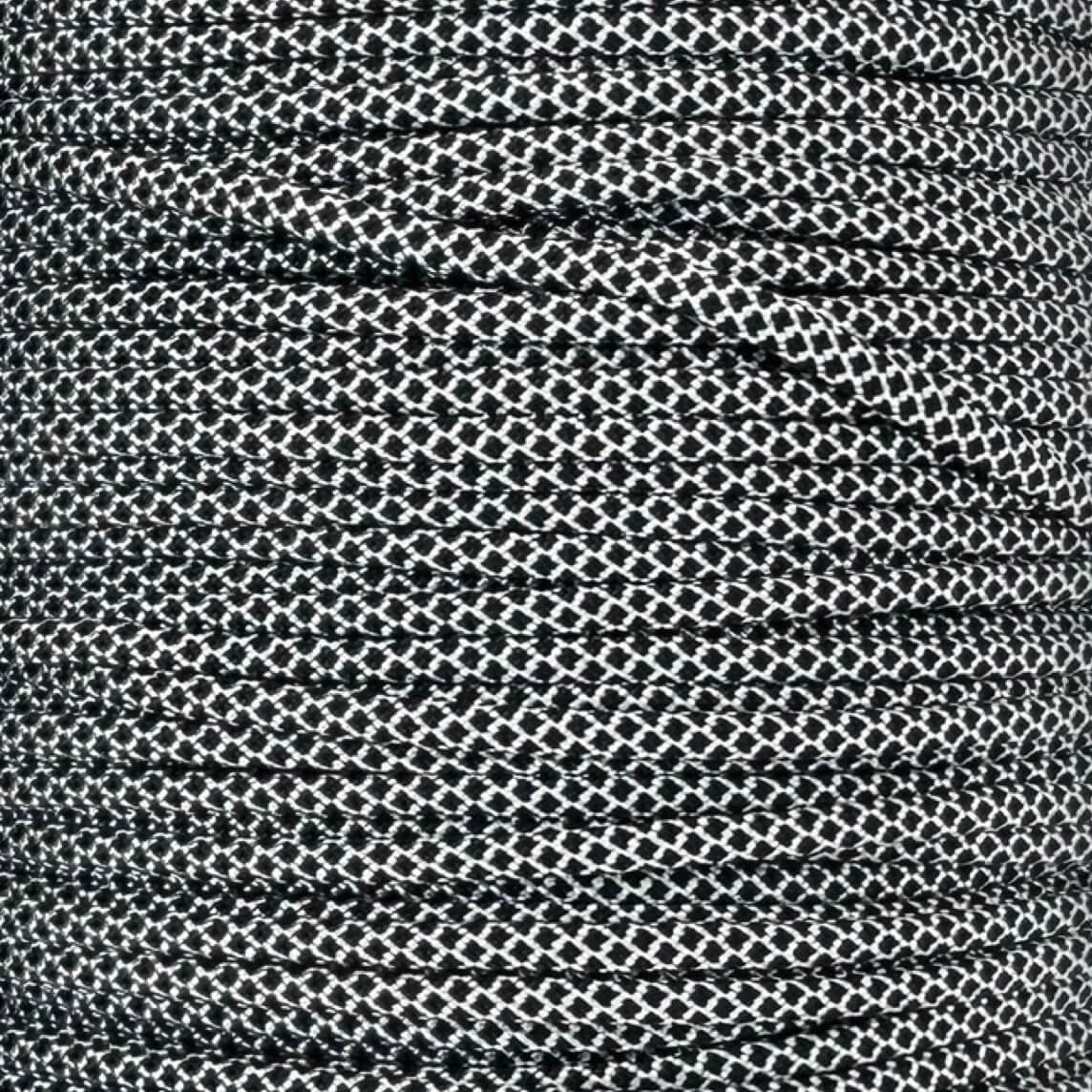 White with Black Diamonds 550 Paracord