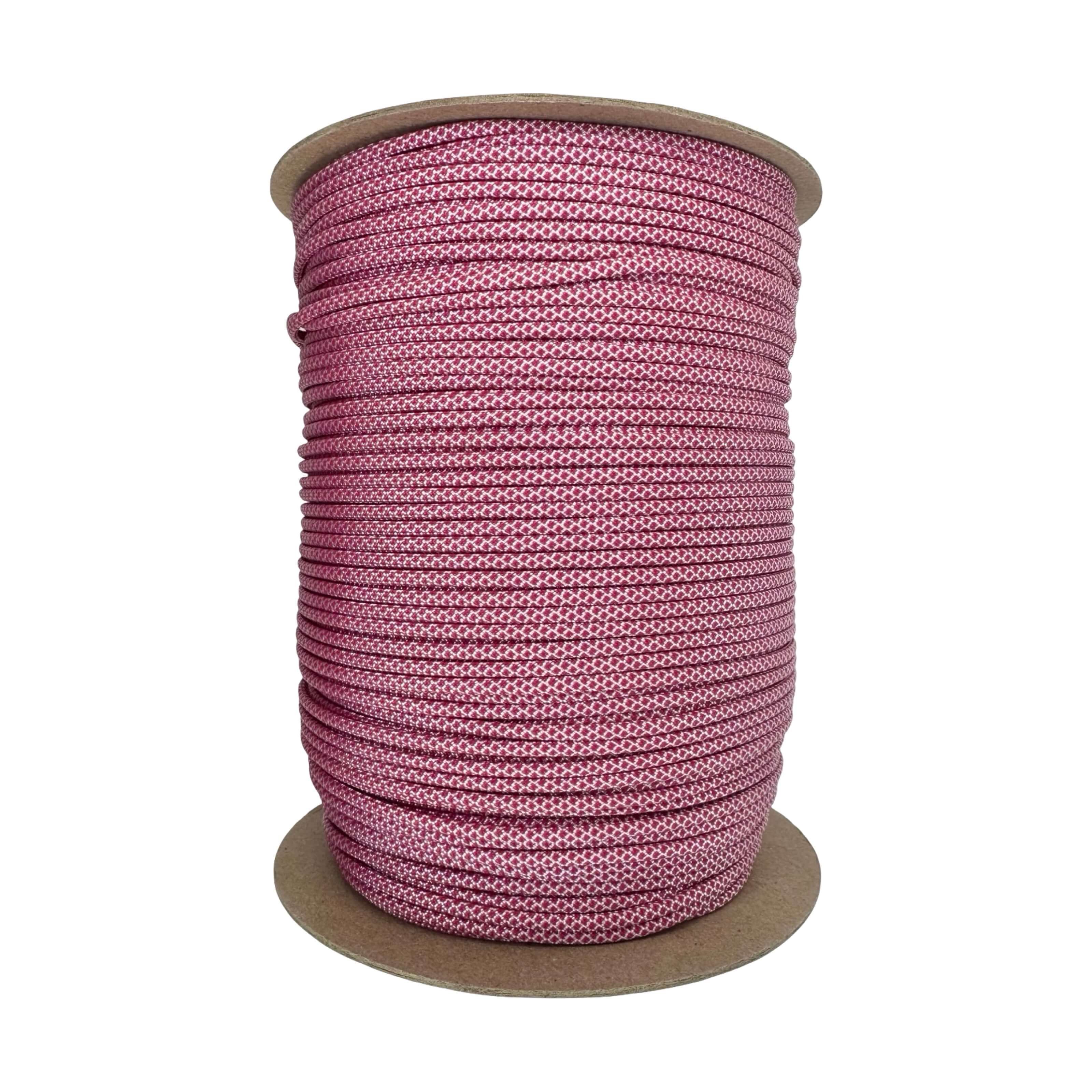 Paracord 550 blanco con diamantes fucsia