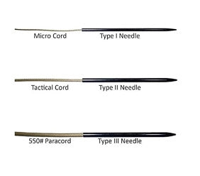 Black Paracord Needle Size Chart