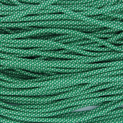 Paracord 550 color verde Kelly con diamantes color crema